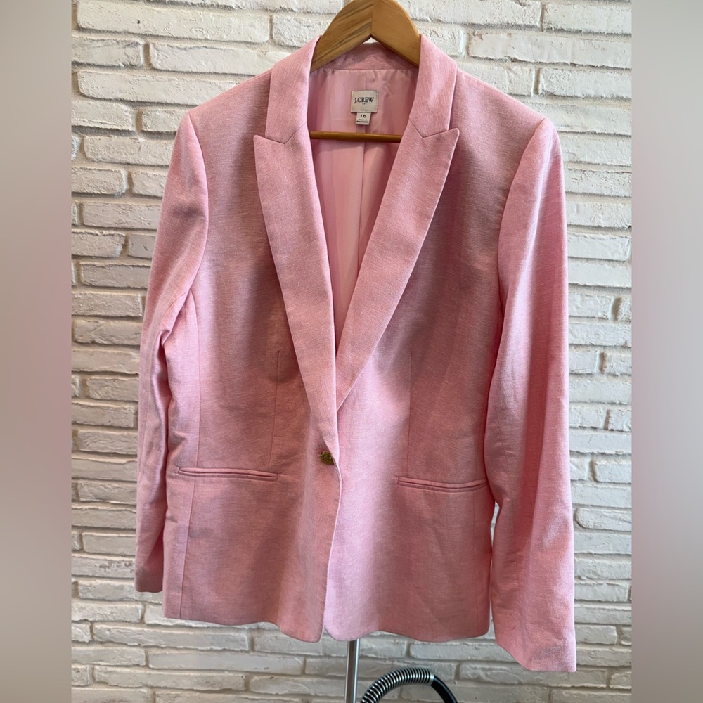 J. Crew Light Pink Single-Button Blazer - Picture 2 of 7